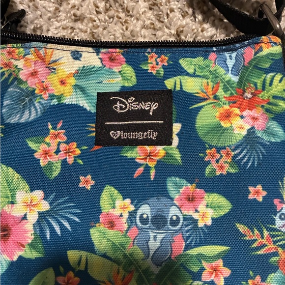 Disney Loungefly Blue Floral Stitch Bag - Picture 2 of 4